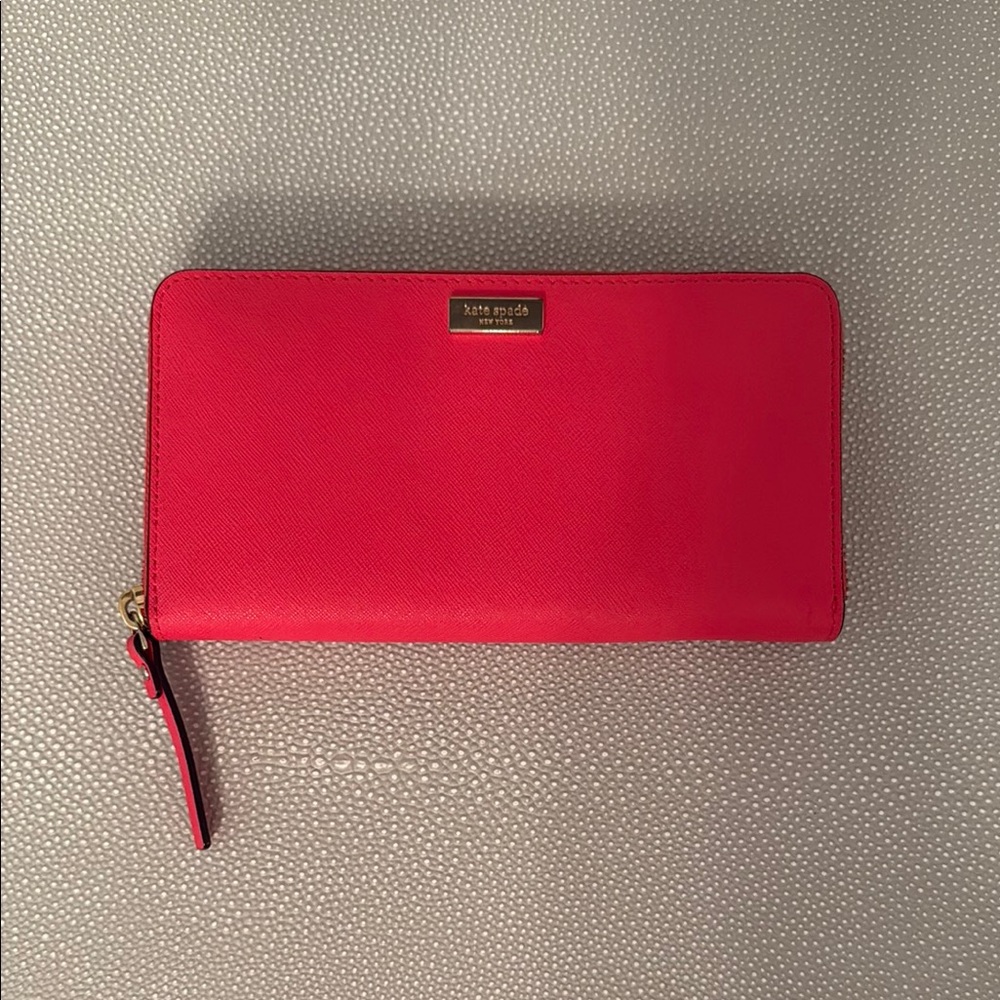 Kate Spade Coral Wallet Saffiano Leather